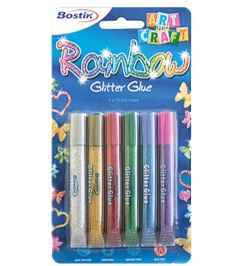 Bostik Rainbow Glitter Glue 6 X 10.5ml.
